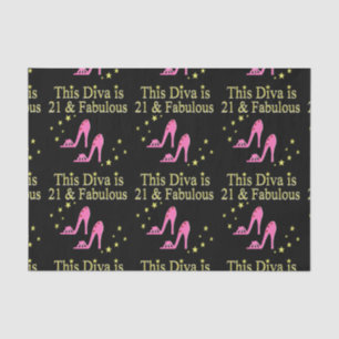 21 AND FABULOUS PINK SHOE QUEEN DESIGN TISSUE PAPER