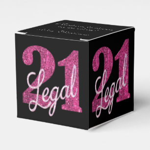 21 and Legal Millennial Pink 21st Birthday Party Favour Box