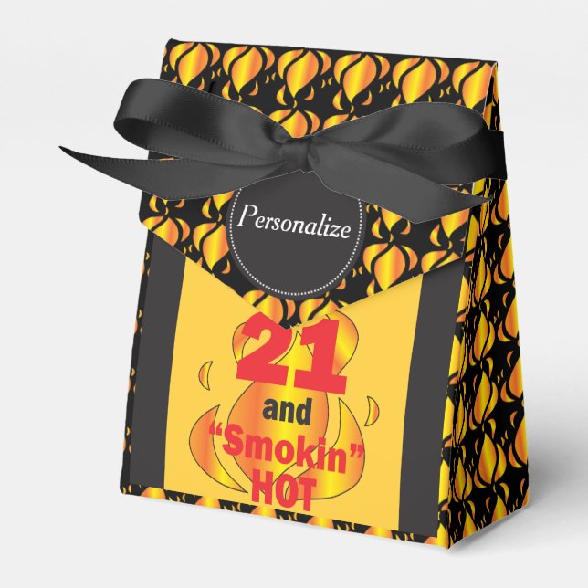 21 and Smokin Hot Favour Box (Front Side)