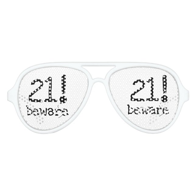 21 Beware 21st Birthday Party Shades (Front)