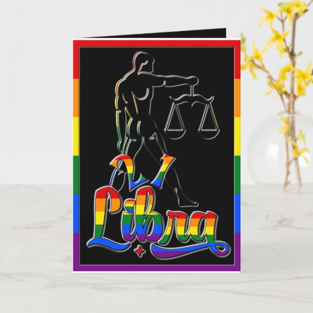🌈21 & Fabulous Gay Libra Birthday Card🎉 Card (Yellow Flower)