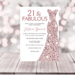 21 & Fabulous Rose Gold Dress 21st Birthday Party Invitation<br><div class="desc">21 & Fabulous Rose Gold Dress 21st Birthday Party Invitations
Variations to the invitation and matching items in our store</div>