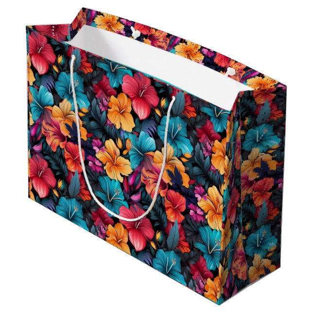 #21 Floral pattern Large Gift Bag (Back Angled)