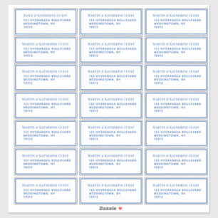 21 Guest Address Template Each 1.75 x 4.25" Blue