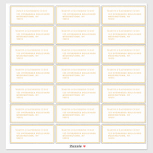 21 Guest Address Template Each 1.75 x 4.25" Gold