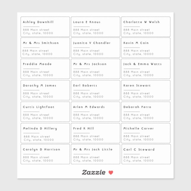 21 Individual Name and Address Shipping label (Sheet)