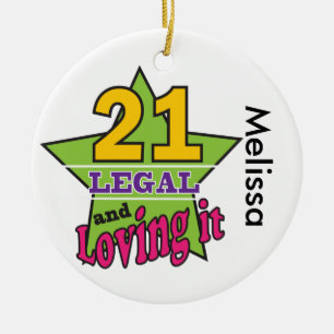 21 Legal and Loving It Ceramic Tree Decoration