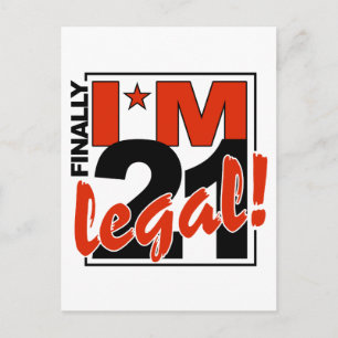 21 & LEGAL postcard, customise Postcard