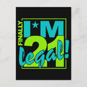 21 & LEGAL postcard, customise Postcard