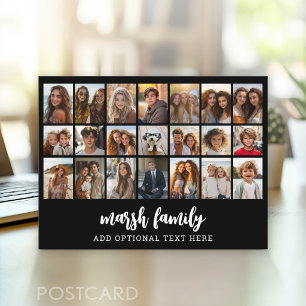 21 Photo Collage - 3 rows 7 columns - black Postcard