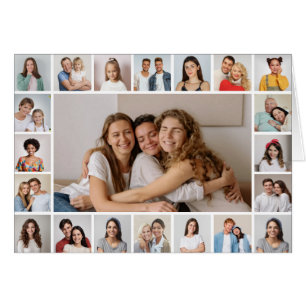 21 Photo Collage Editable Colour Greeting Card