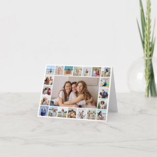 21 Photo Collage Editable Colour Greeting Card