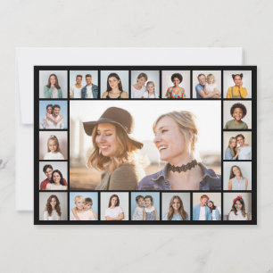 21 Photo Collage Editable Colour Greeting Card