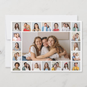 21 Photo Collage Editable Colour Greeting Card