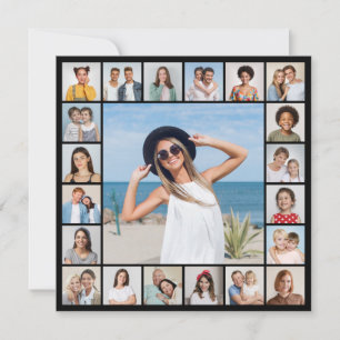 21 Photo Collage Editable Colour Greeting Card