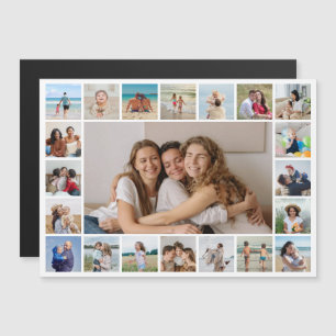 21 Photo Collage Editable Colour Magnetic Card