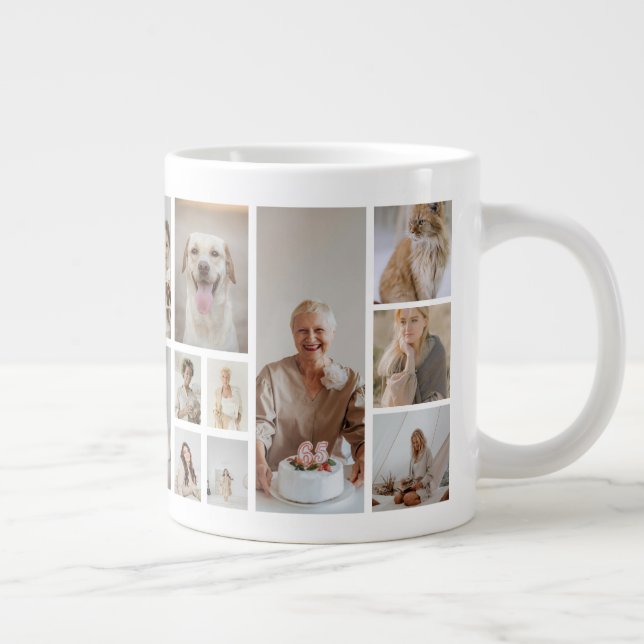 21 Photo Collage Family Personalised Large Coffee Mug (Right)