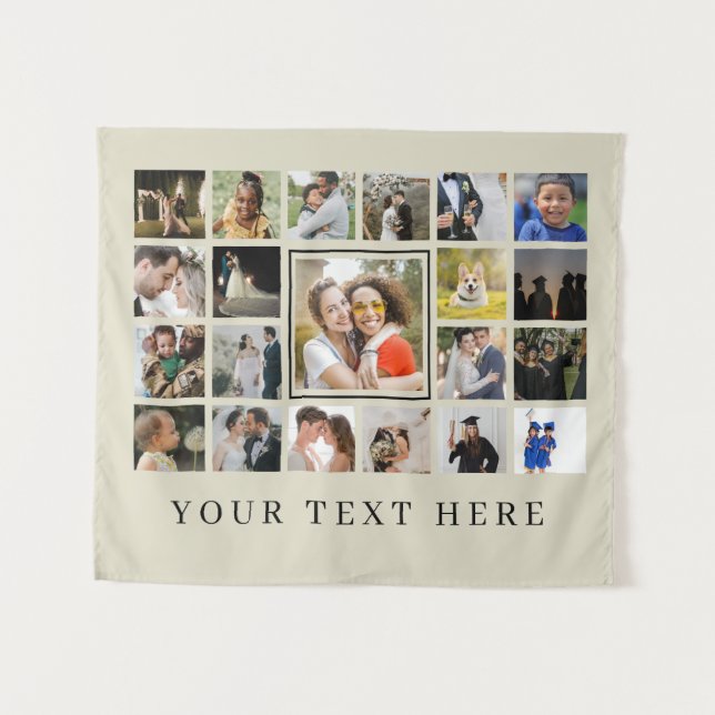 21 photo collage graduation  tapestry (Front (Horizontal))