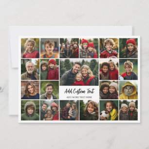 21 Photo Collage Grid with 2 text boxes -  Holiday Card
