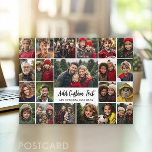 21 Photo Collage Grid with 2 text boxes -  Postcard