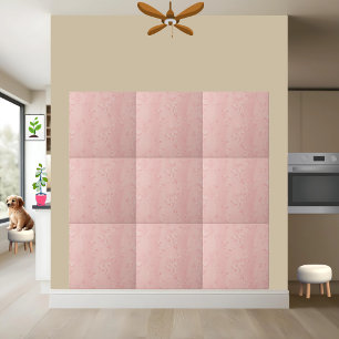 #21 Pink Cherry Blossom Floral Pattern  Ceramic Tile