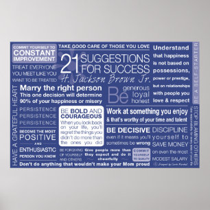 21 Suggestions for Success - Blue Poster