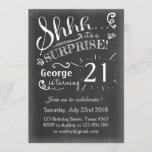 21 Surprise birthday invitation Chalkboard Rustic<br><div class="desc">♥ A perfect way to invite your guests to this special birthday party!</div>