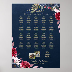 21 Table Seating Chart Photo Welcome Names Wedding