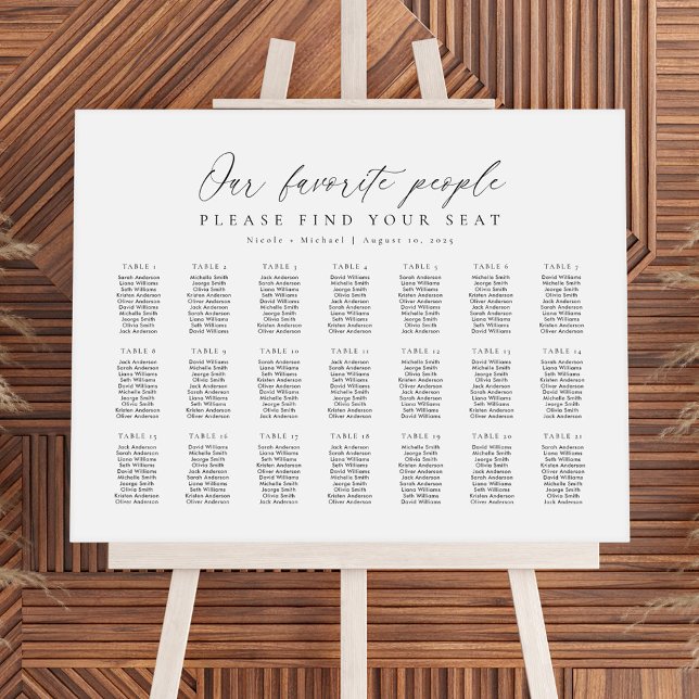 21 Tables Our Favourite People Seating Chart Plan (Creator Uploaded)