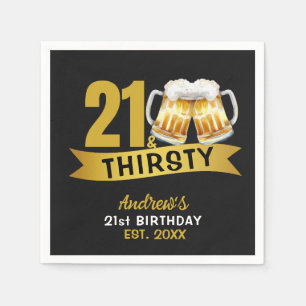 21 & THIRSTY-21ST BIRTHDAY INVITATION NAPKIN