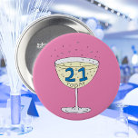 21 Today pin badge 21st birthday party<br><div class="desc">A badge to celebrate your 21st birthday! Look amazing with this sophisticated pin!</div>