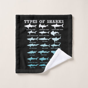 21 types of sharks marine biology wash cloth