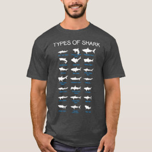 21 Types of Sharks Marine lovers sea biology T-Shirt