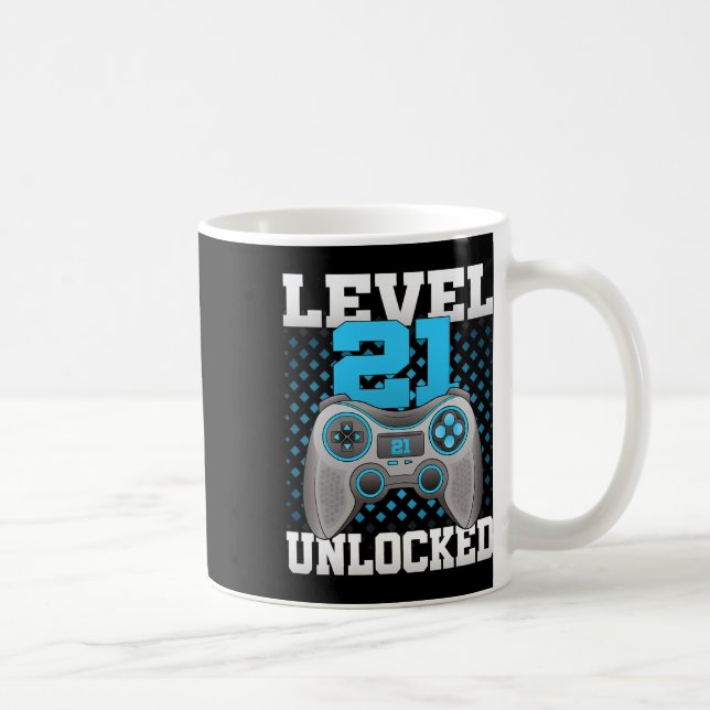 21 Unlocked Video Gaming 21st Birthday Game Gamer  Coffee Mug (Right)