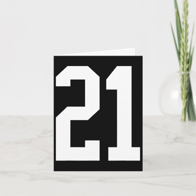 #21 White Number 21 Sports Fan Style Halloween Cos Card (Front)