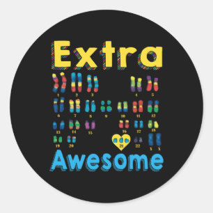 21 Xx Extra Chromosome Girl World Down Syndrome Da Classic Round Sticker