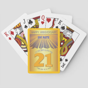 21 Year Golden Ray 12 Step CUSTOM NAME Playing Cards