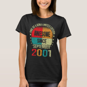 21 Year Old Awesome Since September 2001 21st Bi T-Shirt