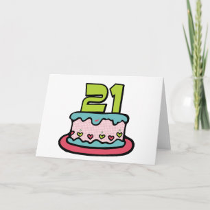 21 Year Old Birthday Cake Card