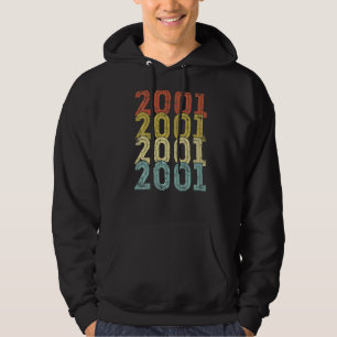 21 Year Old Birthday Vintage 2001 21st Birthday Hoodie