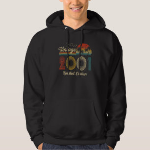 21 Year Old  Born In 2001 Vintage 21st Birthday Re Hoodie