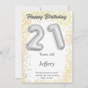 21 year old Happy Birthday card