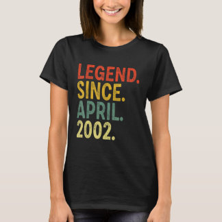 21 Year Old Legend Since April 2002 21st Birthday T-Shirt
