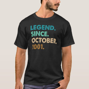 21 Year Old Legend Since October 2001 21st Birthd T-Shirt