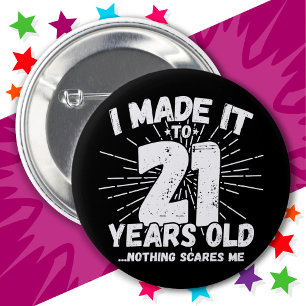 21 Year Old Sarcastic Meme Funny 21st Birthday 6 Cm Round Badge
