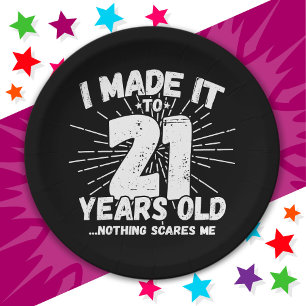 21 Year Old Sarcastic Meme Funny 21st Birthday Paper Plate