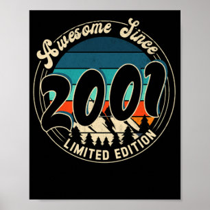21 Year Old Vintage 21st Year Old Birthday 2001 Poster