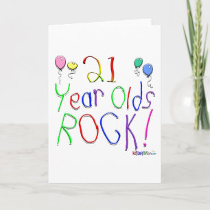 21 Year Olds Rock! Greeting Card