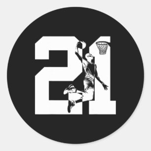 21 Years Number 21 Sketll 21st Birthday Classic Round Sticker
