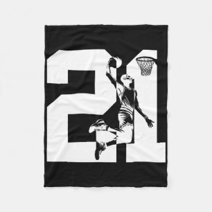 21 Years Number 21 Sketll 21st Birthday Fleece Blanket